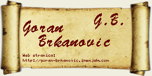 Goran Brkanović vizit kartica